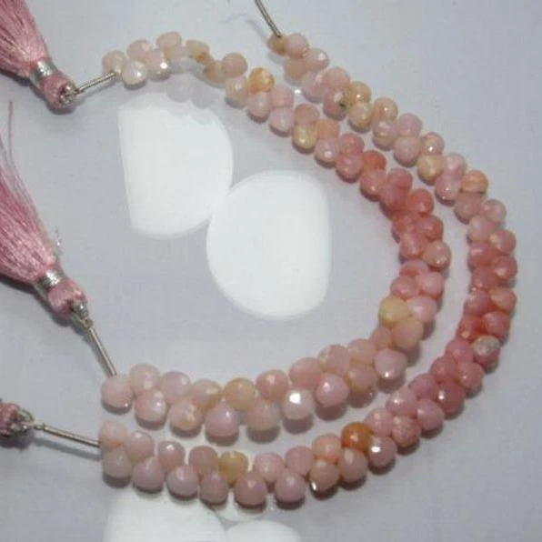 natural Pink Peruvian  Opal Pear Shape loose gemstone beads