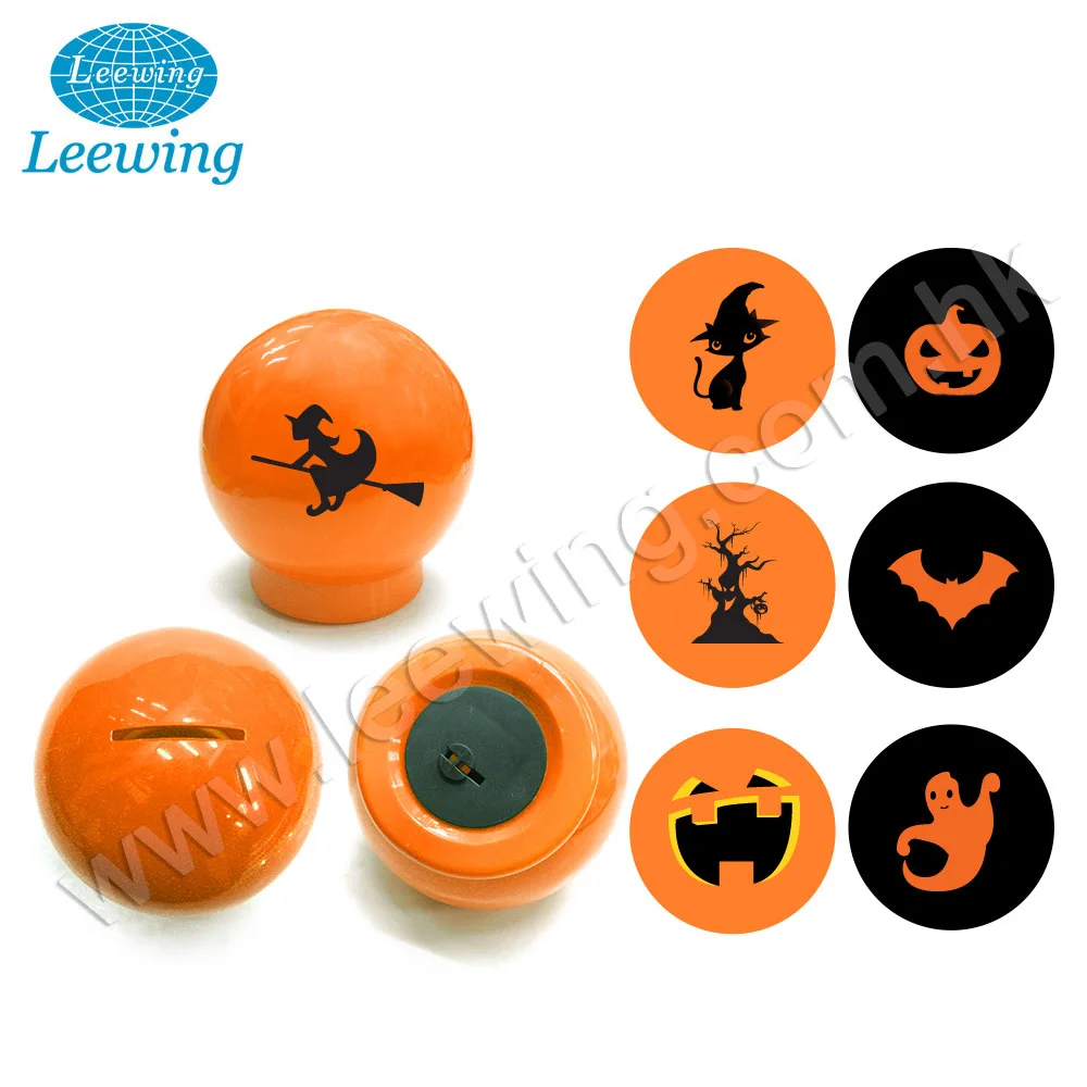 Festival Promo Gift Item Halloween Decoration Custom Made Plastic Blown Halloween Pumpkin Coin Bank Money Saving Box Piggy Bank