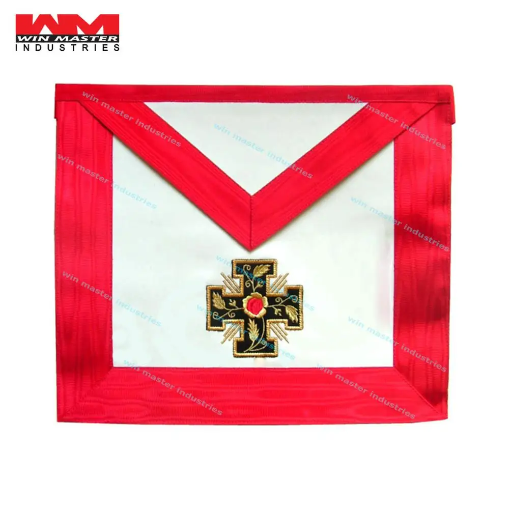 scottish rite F.MASONIC MASTER MASON APRON MB RED W G