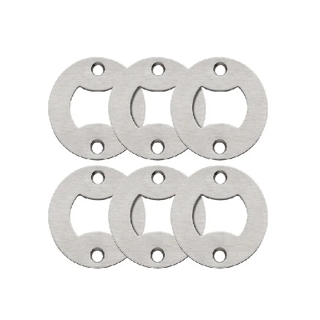 Stainless Steel Round Bottle Opener Compact Portable Bottle Opener Part With Countersunk Holes Metal Strong Polished Bottle Open