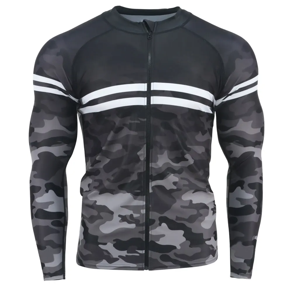 Wholesale custom sublimation printed BJJ Rash Guard , Rash guard MMA - Custom printed thermal Rash guard New arrival