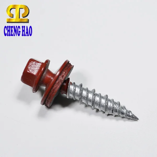 Taiwan Steel C1022 Color Head  Hex Flange With Rubber Washer Self Tapping EPDM ON RAL Roofing Screws