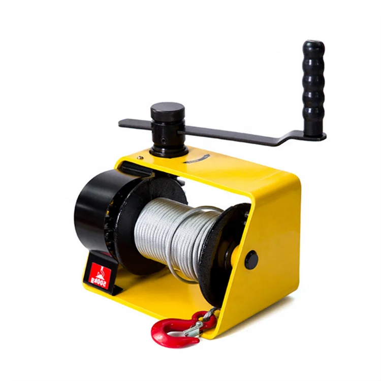 500 кг, 8 м, Небольшая Ручная лебедка, коленчатая Червячная Шестерня