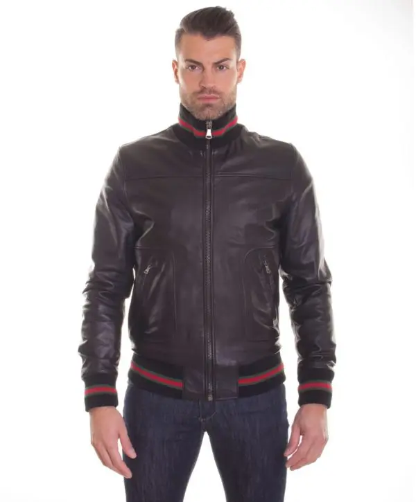 ALEX Black Lamb Leather Bomber Jacket Two Pockets Bulk and Whole Sale ProductsPrice