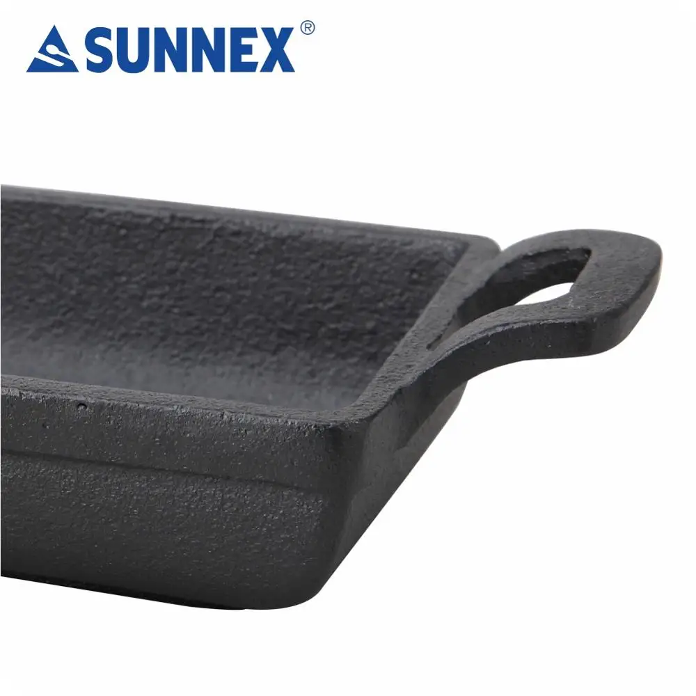 SUNNEX 2022 Hot Sale High Quality Cast Iron Cookware Square Frying Pan Deep Pan Black All Set Durable Fry Eggs Beef Breakfast