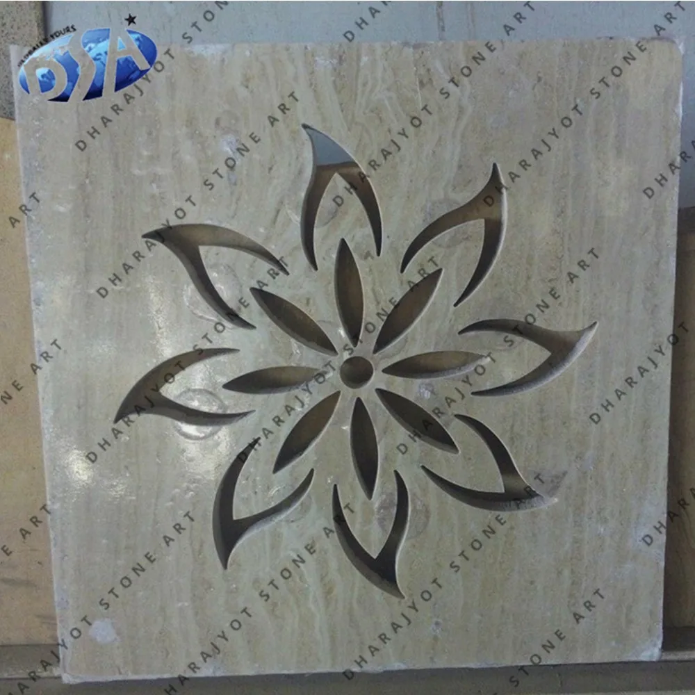 Grey Marble Flower Design Handmade Jali