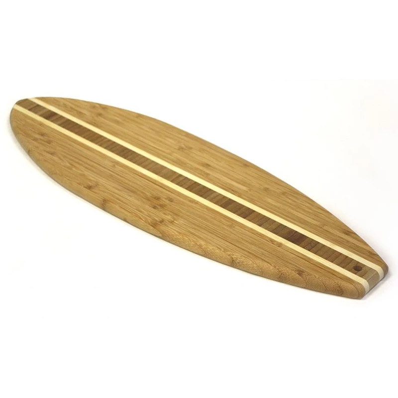 Surf Cutting Board Eco-Friendly Wooden Chopping Boards Surfboard Shaped Organic Bamboo Food Serving Tray