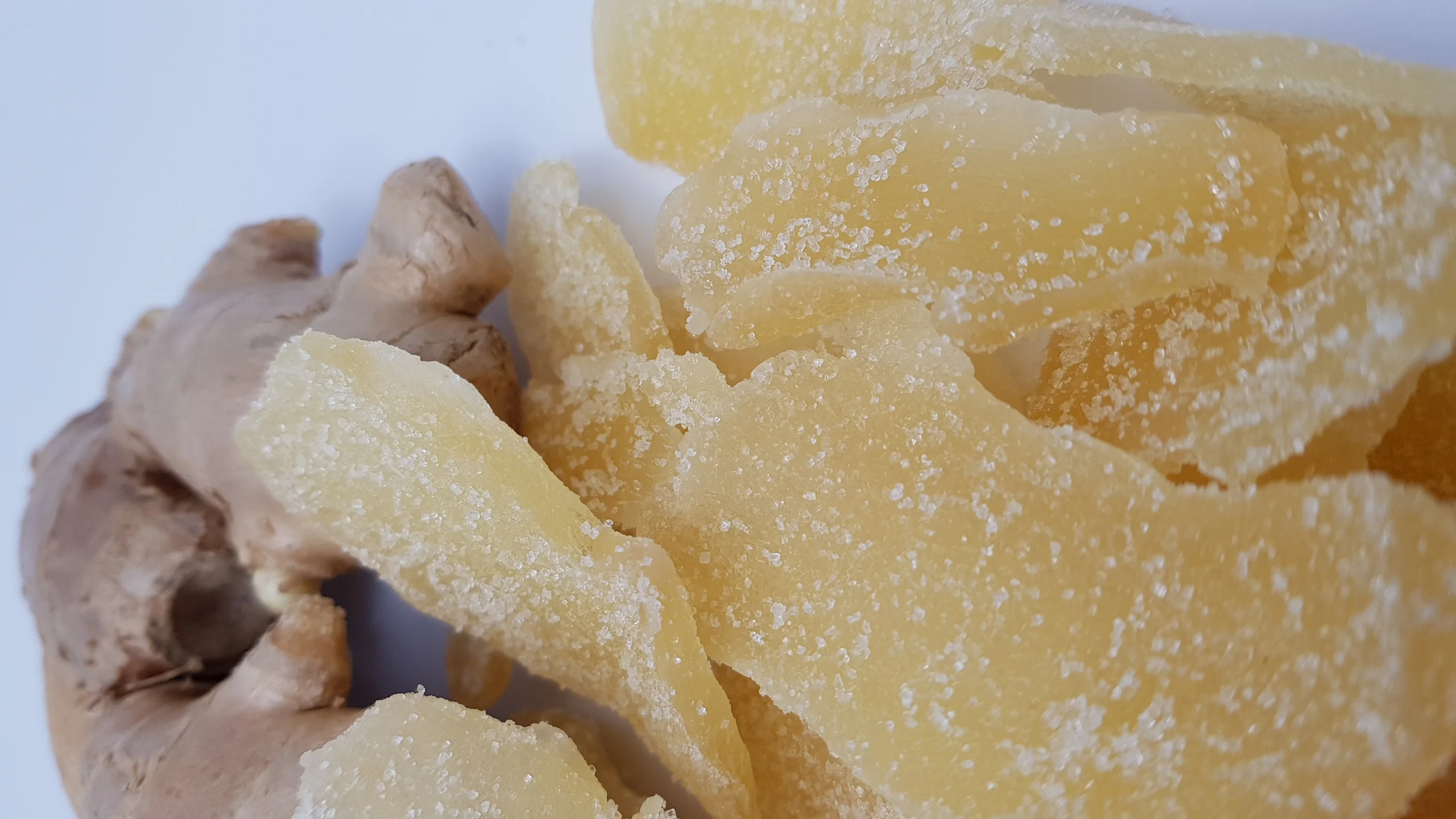 
Dried dehydrated ginger slices with cryslized sugar Thailand 