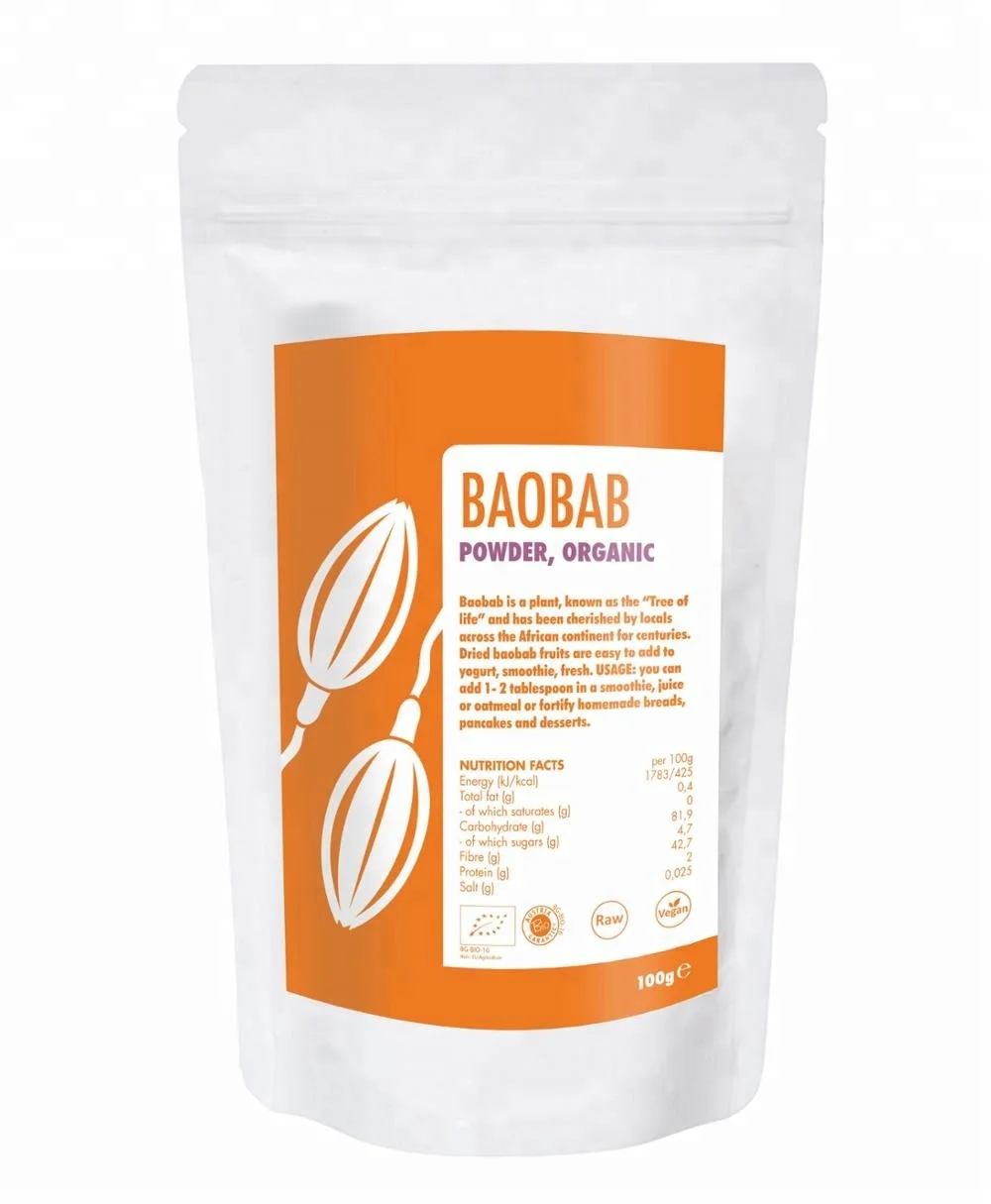 Raw Baobab Powder Vegan And Gluten Free Certified Organic | Private Label | Bulk