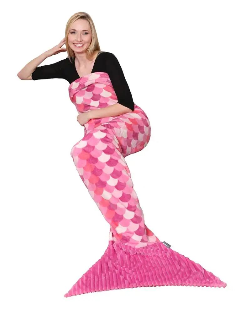 KANGURU SIRENA MERMAID FLEECE BLANKET PINK