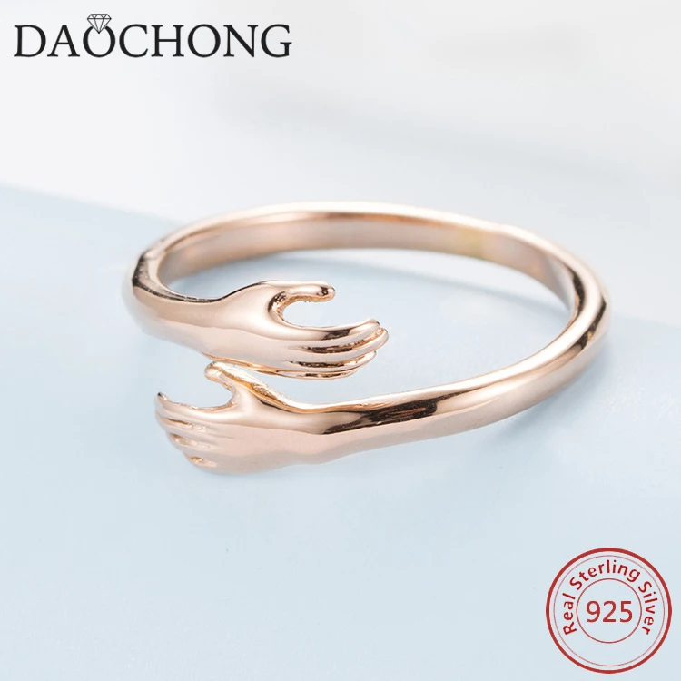 cheap wholesale promise series jewelry adjustable 925 sterling silver give me a hug ring