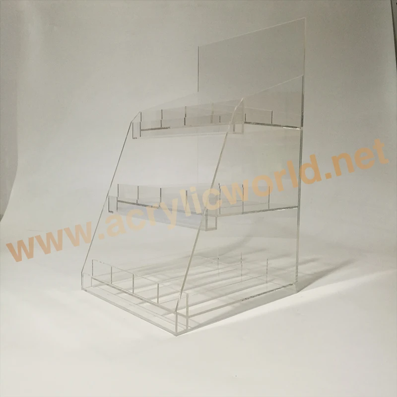 Customized Nail Polish Holder Acrylic 4 Step Counter Display cream Bottles shelf cosmetic display counter