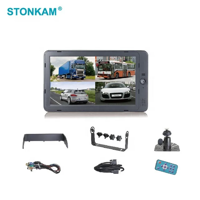 STONKAM HD 7 inches Quad-view car monitor support touch-screen and infrared remote control