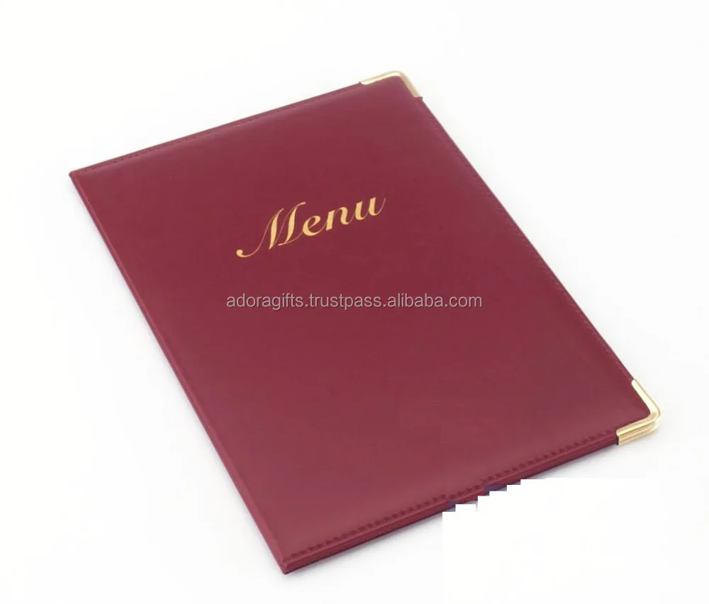 Hard menu cover / wood menu cover / wholesale leather menu cover