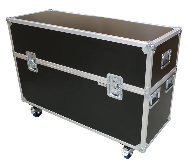 Factory price Custom size Logo professional travel 2x 55 inch LED aluminum flight TV case
