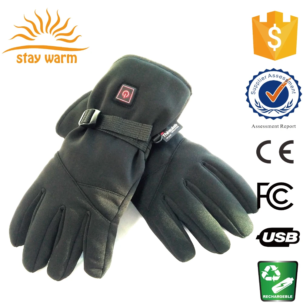 Custom High Quality Winter Men Women Battery Electric Heated Gloves Thermal Hand Warmers For Hiking Ski Riding Cycling