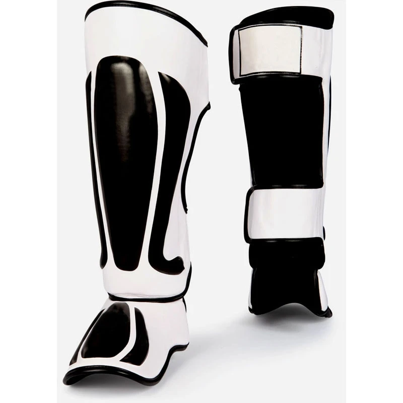 Custom logo shin guard Full White Muay Thai Shin Pad Genuine Real Cowhide Leather