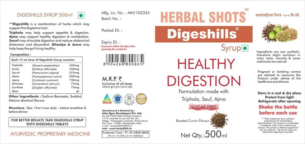 
Digeshills Herbal Shots - Herbal Acidity Product and Cough Herbal Product - Medicine for Acidity 