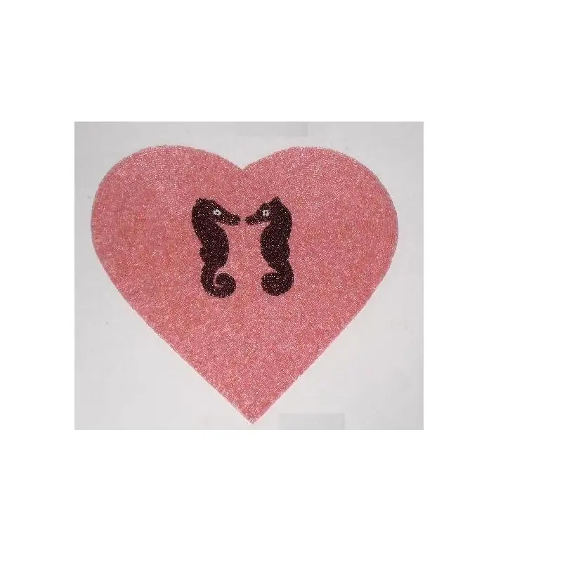 
Heart shape Glass bead place mat in Pink colour with patterns other colours also available 