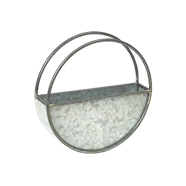 Metal Material Galvanized Wall Hanging Round Flower Vase.