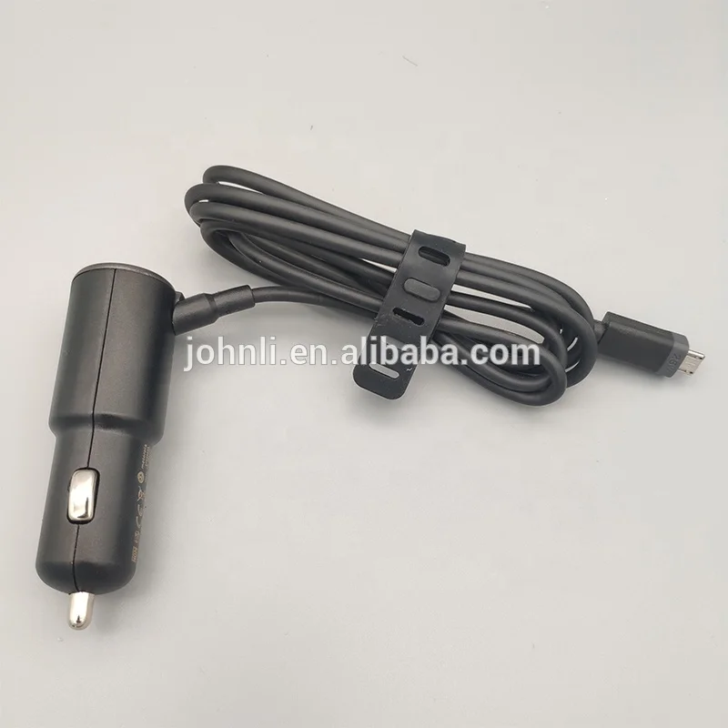 25W Car charger for Motorola QC2.0 fast charging Car charger for all Android phone with 1.45M type c or micro cable in box