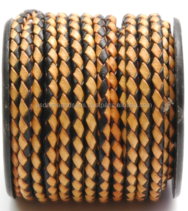 5mm Braided Leather Cord