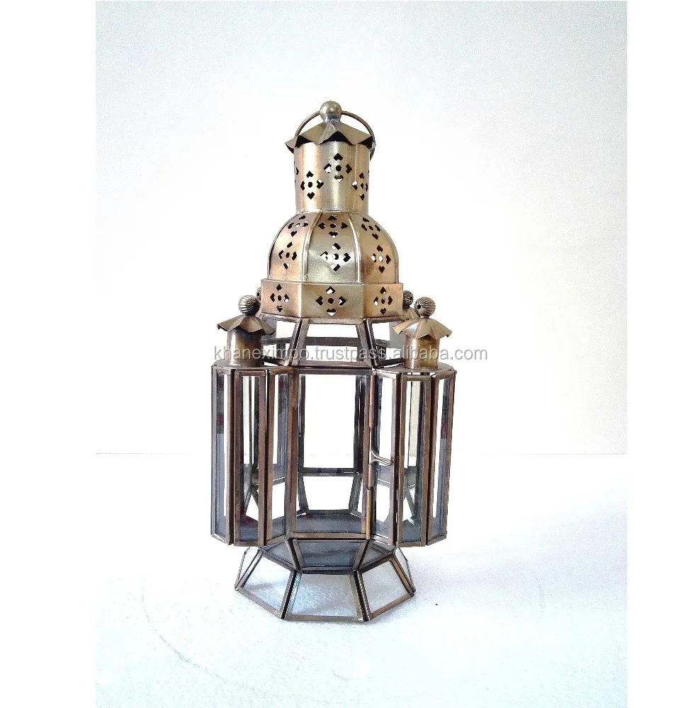 Metal Moroccan Table Candle Lantern Home Garden Wedding Decorative Table Lamp Brass Vintage