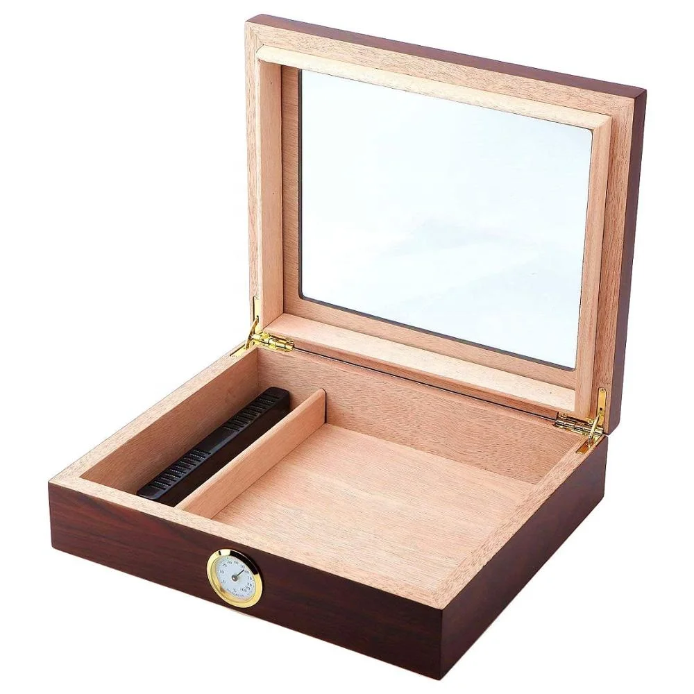Glasstop орех сигара дисплей Humidor