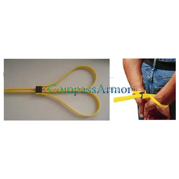 
Tri-Fold Single-Use Yellow Color Restraints Disposable plastic handcuffs for Police 
