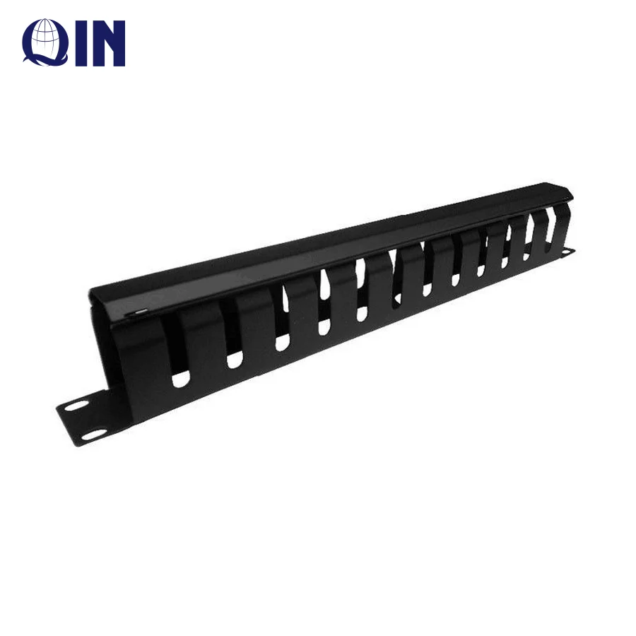 Односторонний органайзер для кабелей 2U с пластиковыми пальцами