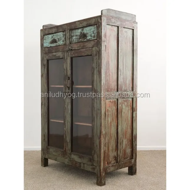 Indian reclaimed wooden small alimrah/Recycled wooden cabinet