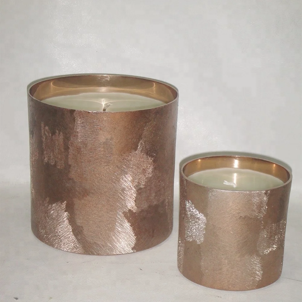 2024  micro hammered rose gold metal paraffin wax candle jar,Metal Snowflake CandleHolder Candlestick Holder Glass Candle Holder