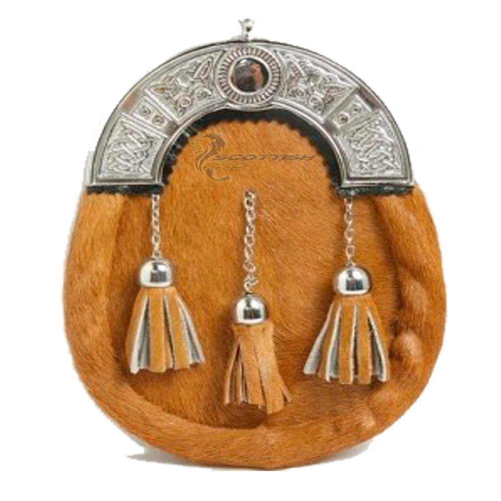 Rabbit hair sporran made in original rabbit fur