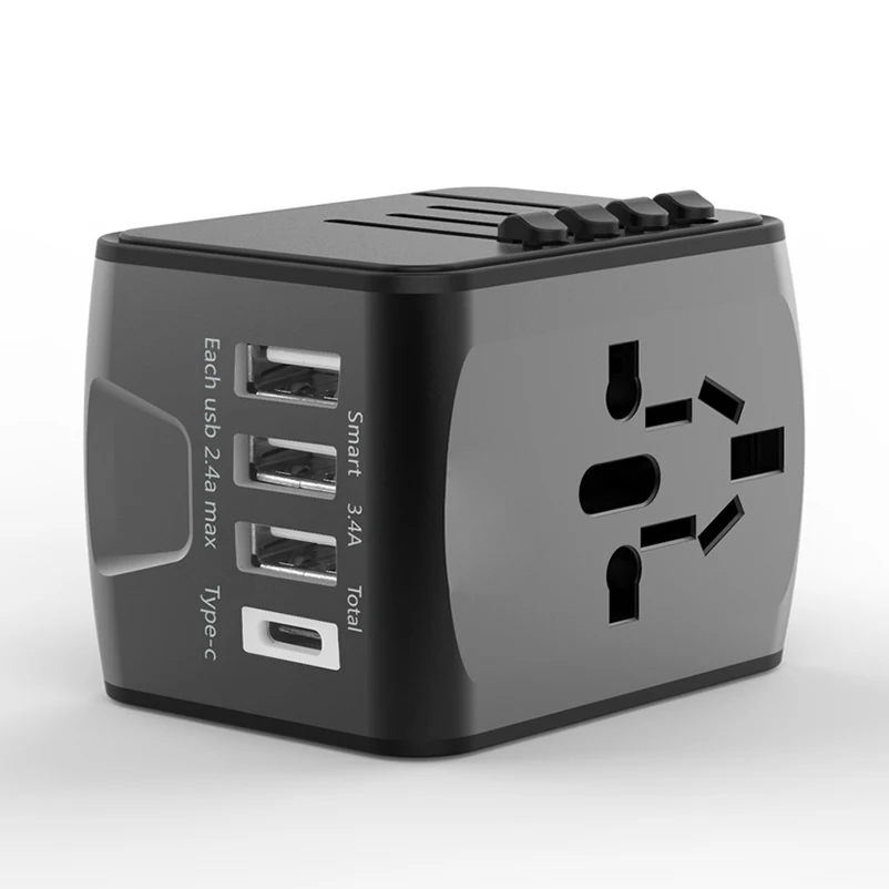 2019 March EXPO Promotion Type C мировой универсальный международный адаптер для путешествий с 4 USB Смарт-портами для зарядки