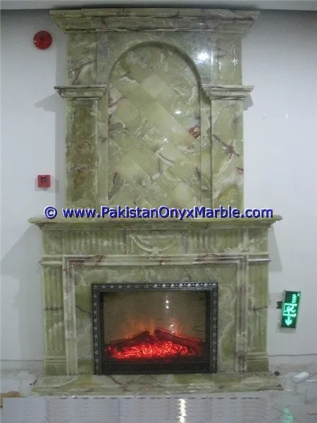 Good price home luxury decor Afghan Green Onyx Fireplace