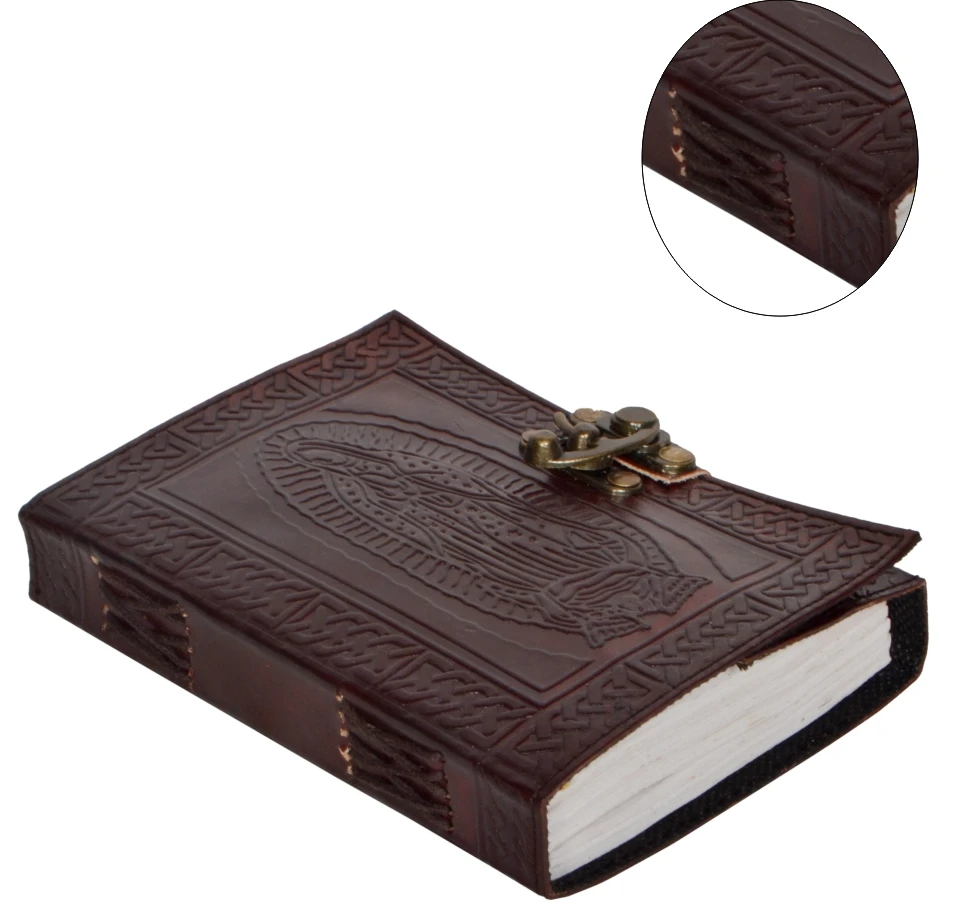 Mother Of Earth Printed Genuine Leather Journal Antique Handmade Paper A5 Notebook Diary Antique C Lock Writing Diary Sketchbook