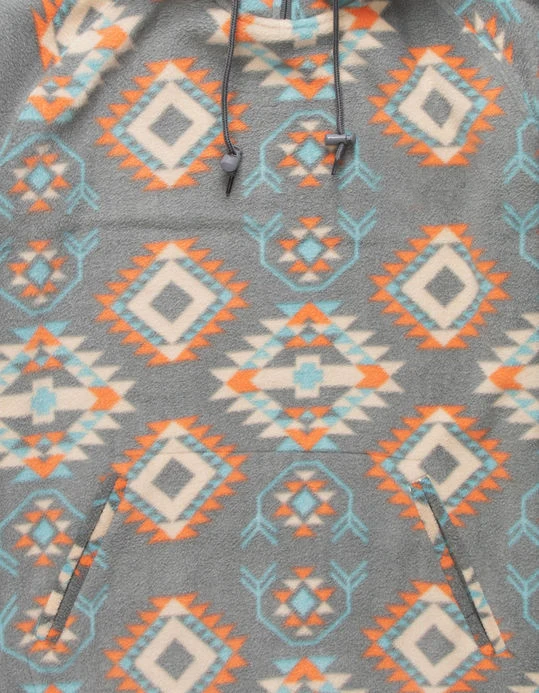 MGOO Fashion Mens Fleece Hoodie Allover Aztec Inspired Print Zip Neckline 100% Polyester Sublimation Print Hoodies