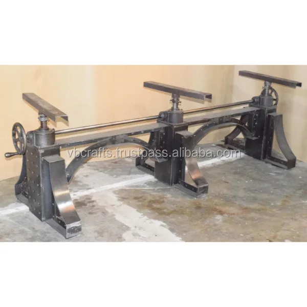 Metal Riveted Crank Mechanism  Hand Lifting Adjustable Extra Long Wedding Party Restaurant Cafe Banquet Dining Table Base