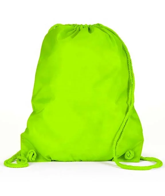 high quality promotion company logo custom gym backpack 210D polyester drawstring draw string bag