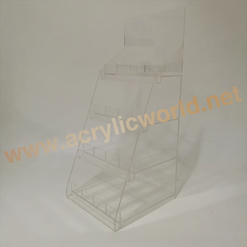 Customized Nail Polish Holder Acrylic 4 Step Counter Display cream Bottles shelf cosmetic display counter