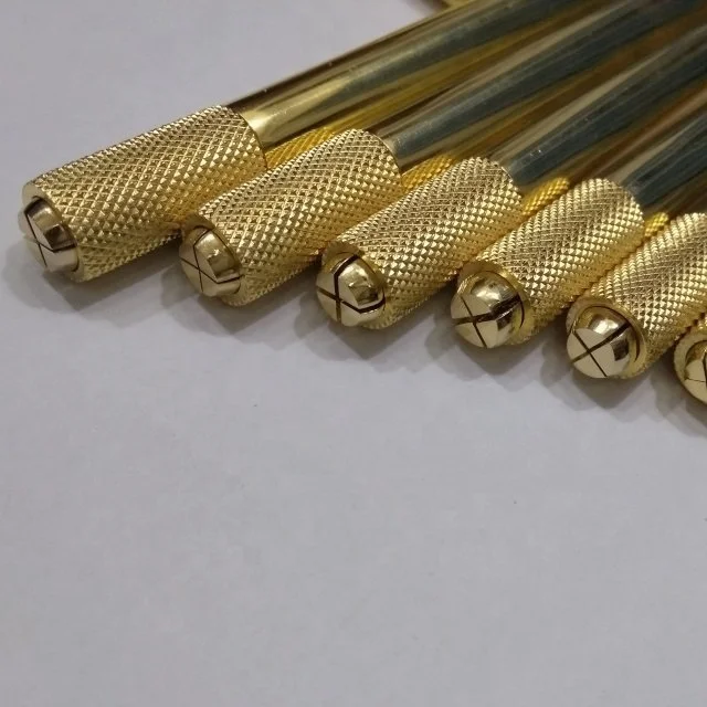 Gold plated Eyebrow use slim micro balding metal pen with custom logo