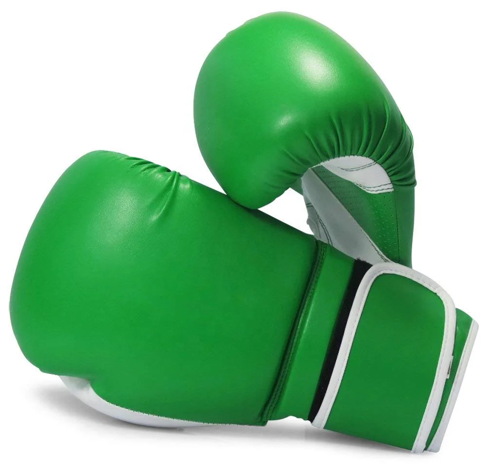 High Quality PU Boxing gloves, Green and White / Orignal Leather Boxing gloves / Custom Boxing Gloves