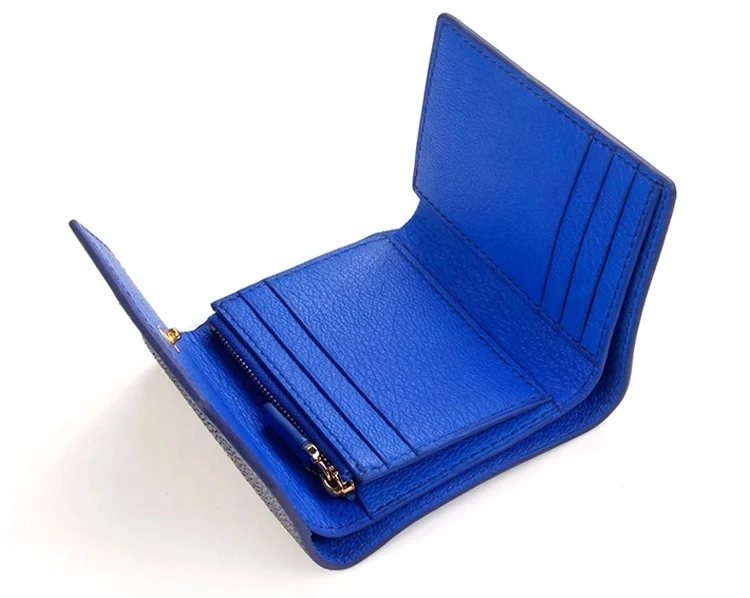 Customized Fashion Navy Blue Stingray Trifold Wallet Leather slim Purse