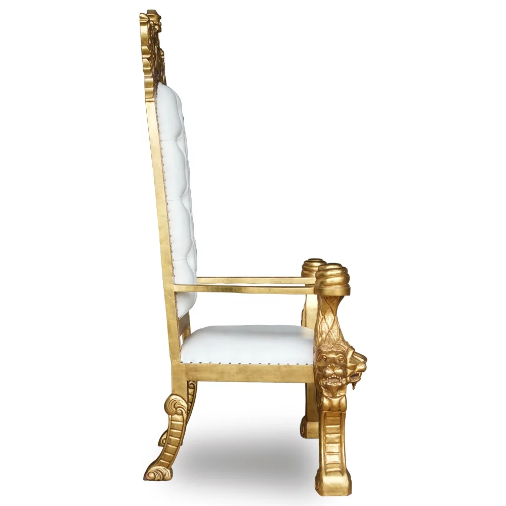 Hot Sale High Back King Solomon Throne Chairs Luxury Royal Wedding Chair for Groom and Bride for Dining and Hotel Use