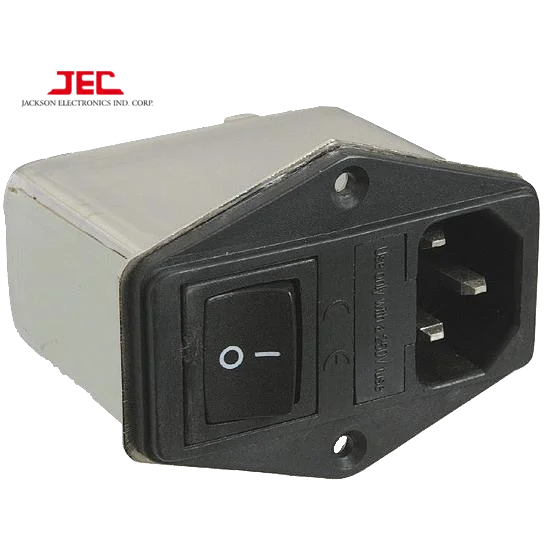 
JEC Taiwan EMI Filter RFI Filter C14 power AC socket switch with fuse holder line noise emi/rfi shielding 