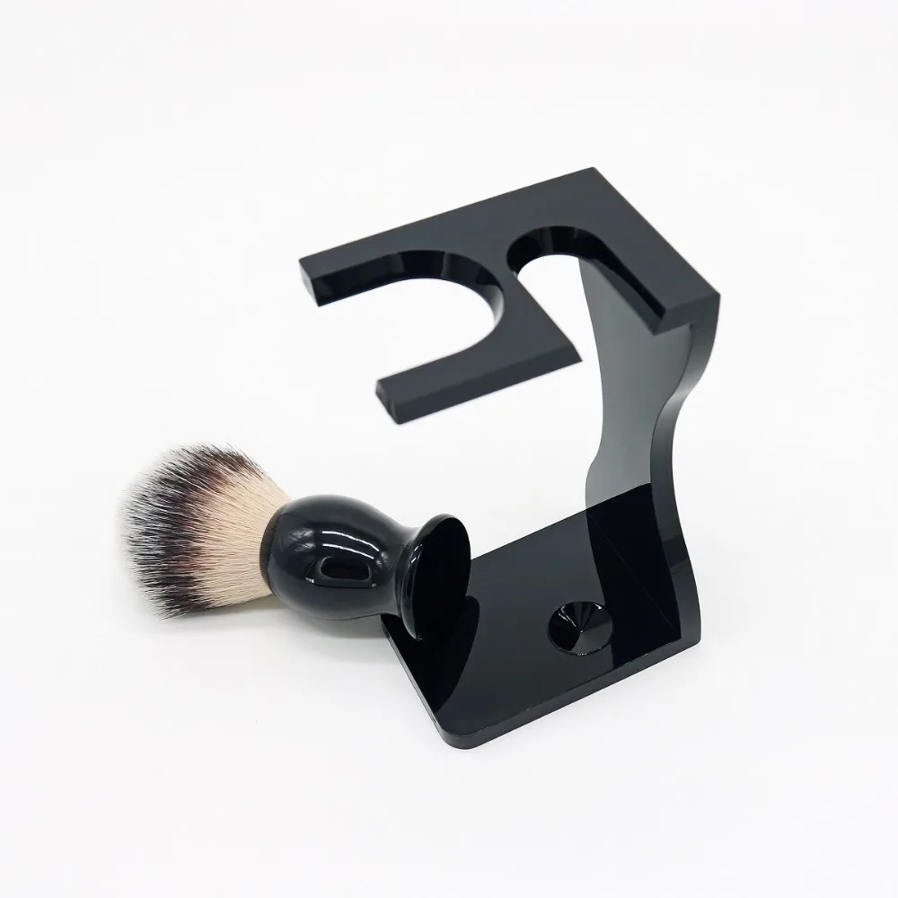 Прочный мужской инструмент для бритья JDK, кисть для мыла и акриловая подставка для бритвы, набор веганских быстросохнущих щетинок, светло-коричневых синтетических