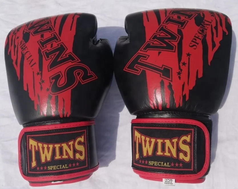 Custom Boxing Gloves Real Leather Hand Mold elegant print twins design