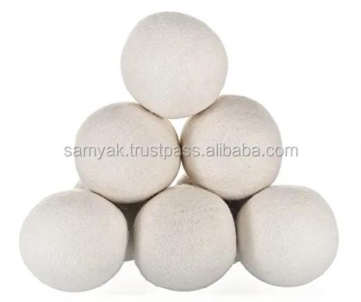 Top Selling Plain White Felt Laundry Dryer Balls Merino Wool washing balls customize packaging