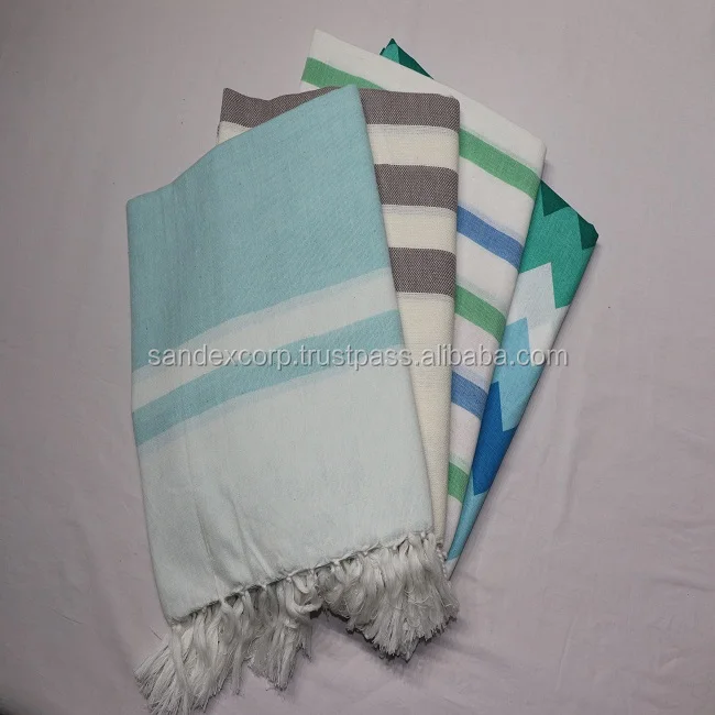 Round Turkish towel in cotton fabric