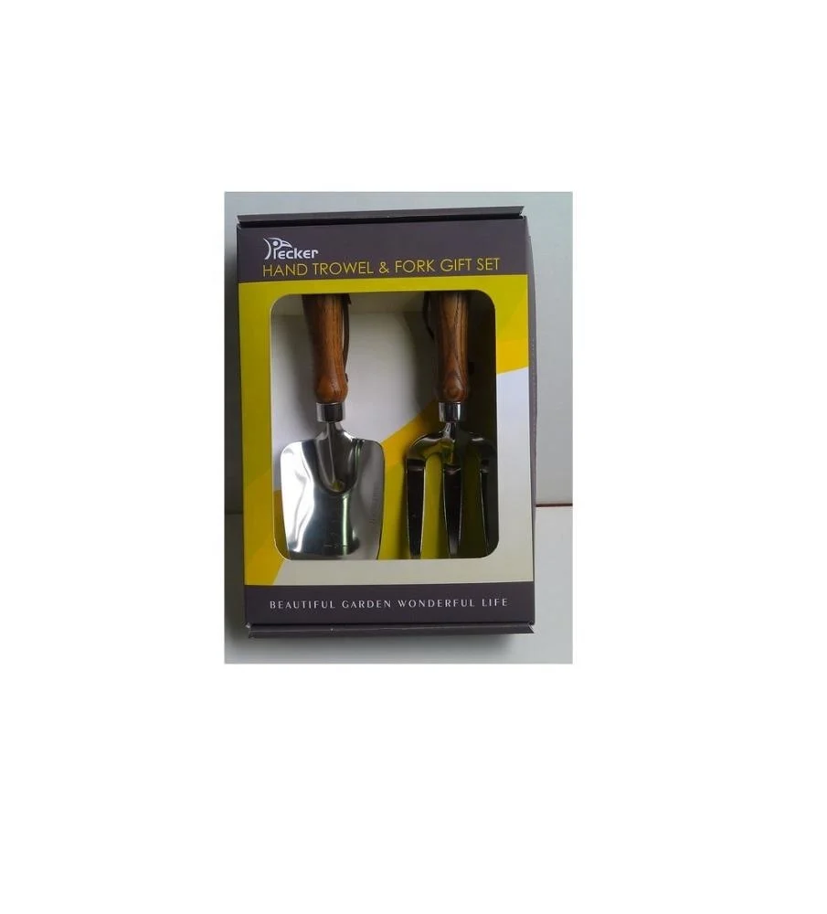 2pc Garden Trowel and Weeding Fork Wooden Handle Gift Set